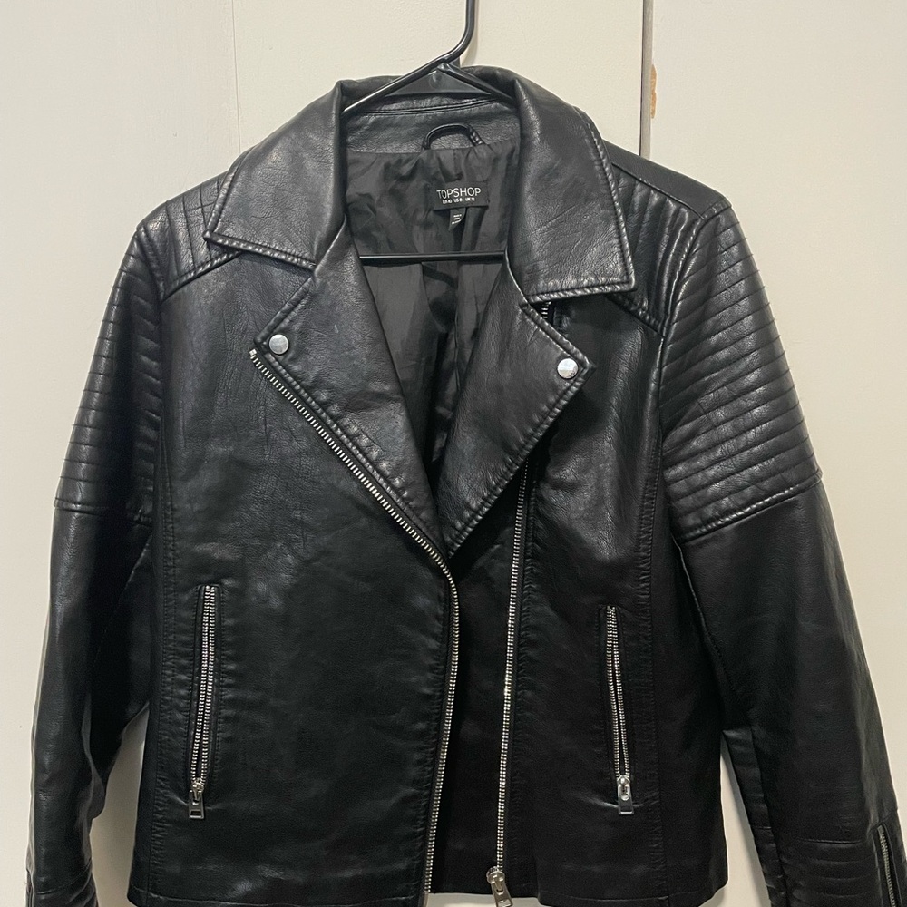 Topshop Men's Black Biker Jacket